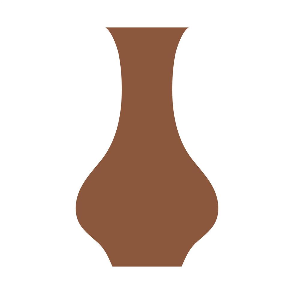 Vector illustration of modern ceramic vase. Single element in trendy boho style isolated on white background