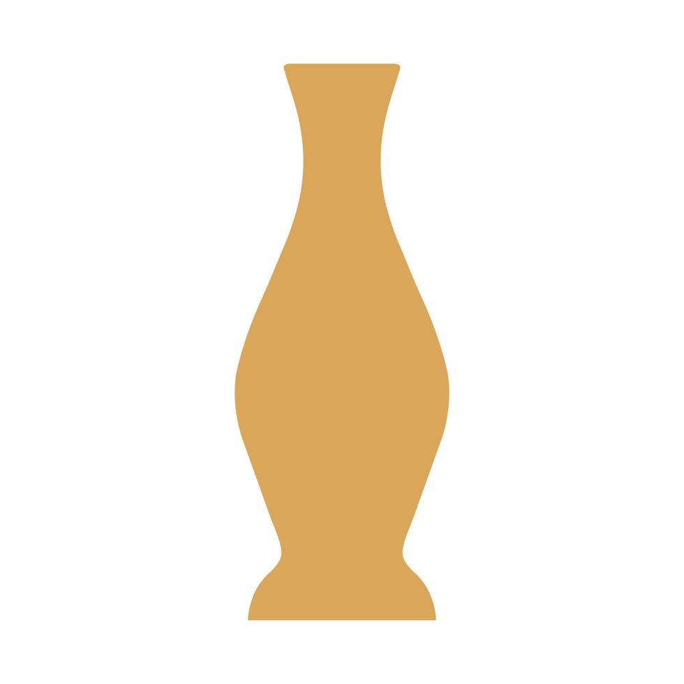 Vector illustration of modern ceramic vase. Single element in trendy boho style isolated on white background