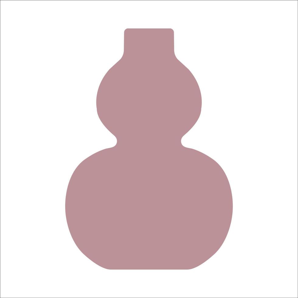 Vector illustration of modern ceramic vase. Single element in trendy boho style isolated on white background