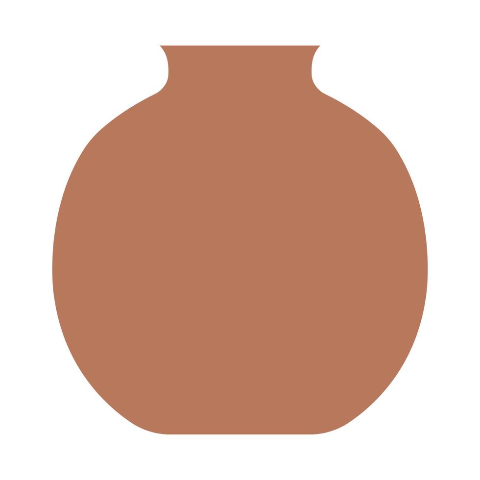 Vector illustration of modern ceramic vase. Single element in trendy boho style isolated on white background