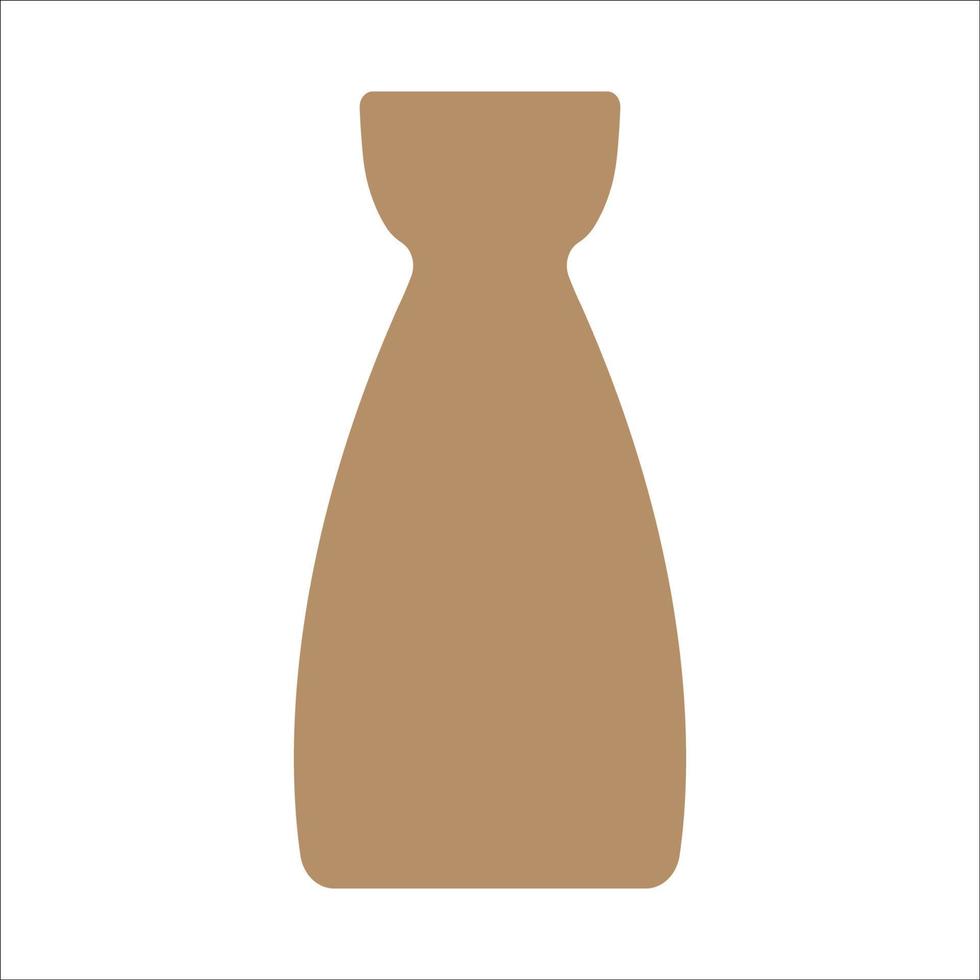 Vector illustration of modern ceramic vase. Single element in trendy boho style isolated on white background
