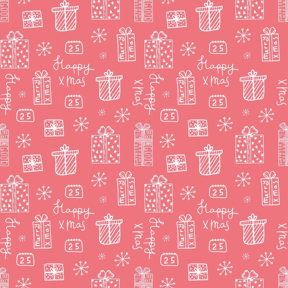 Doodle christmas vector pattern