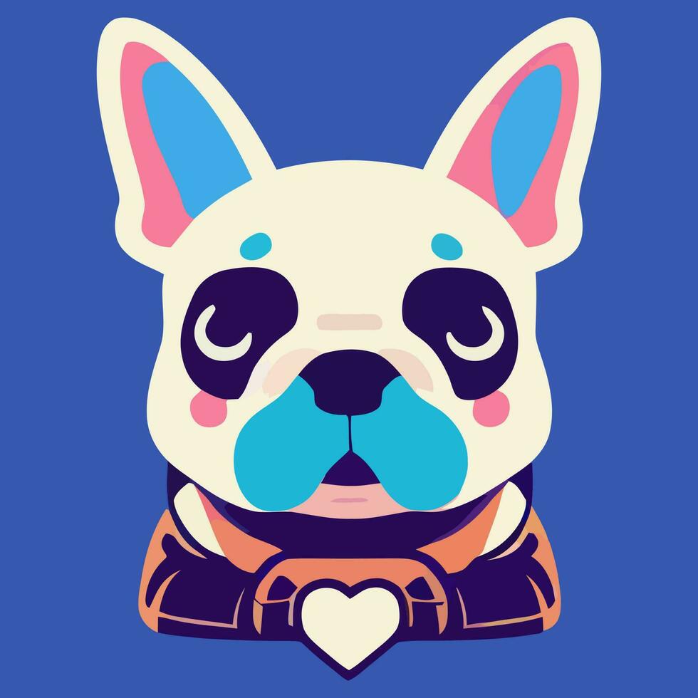 illustration Vector graphic of French bulldog wearing love suit isolated good for icon, mascot, print, design element or customize your design