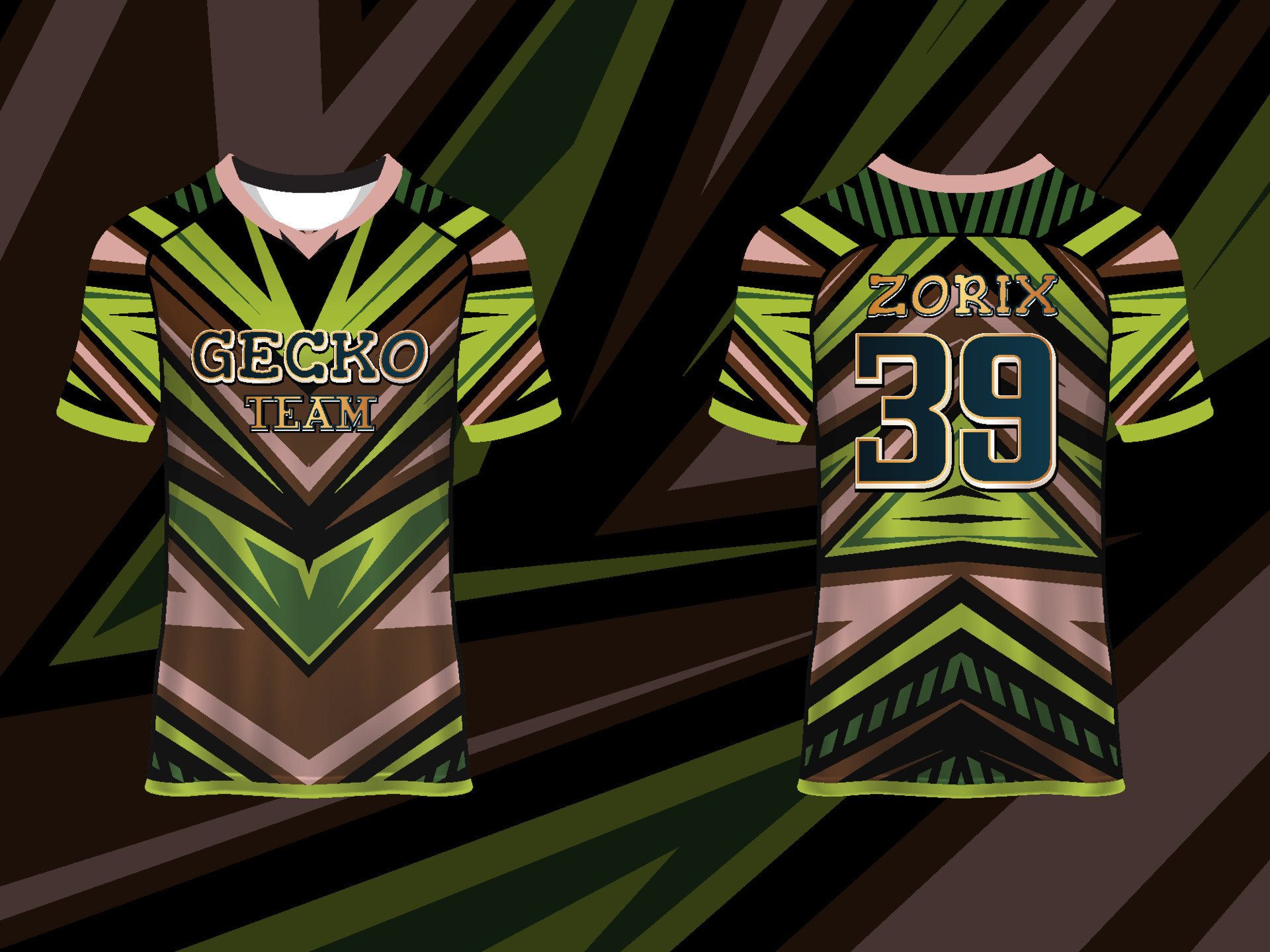 Abstract Raglan sleeve Jersey Design Template for Team Uniforms gamming