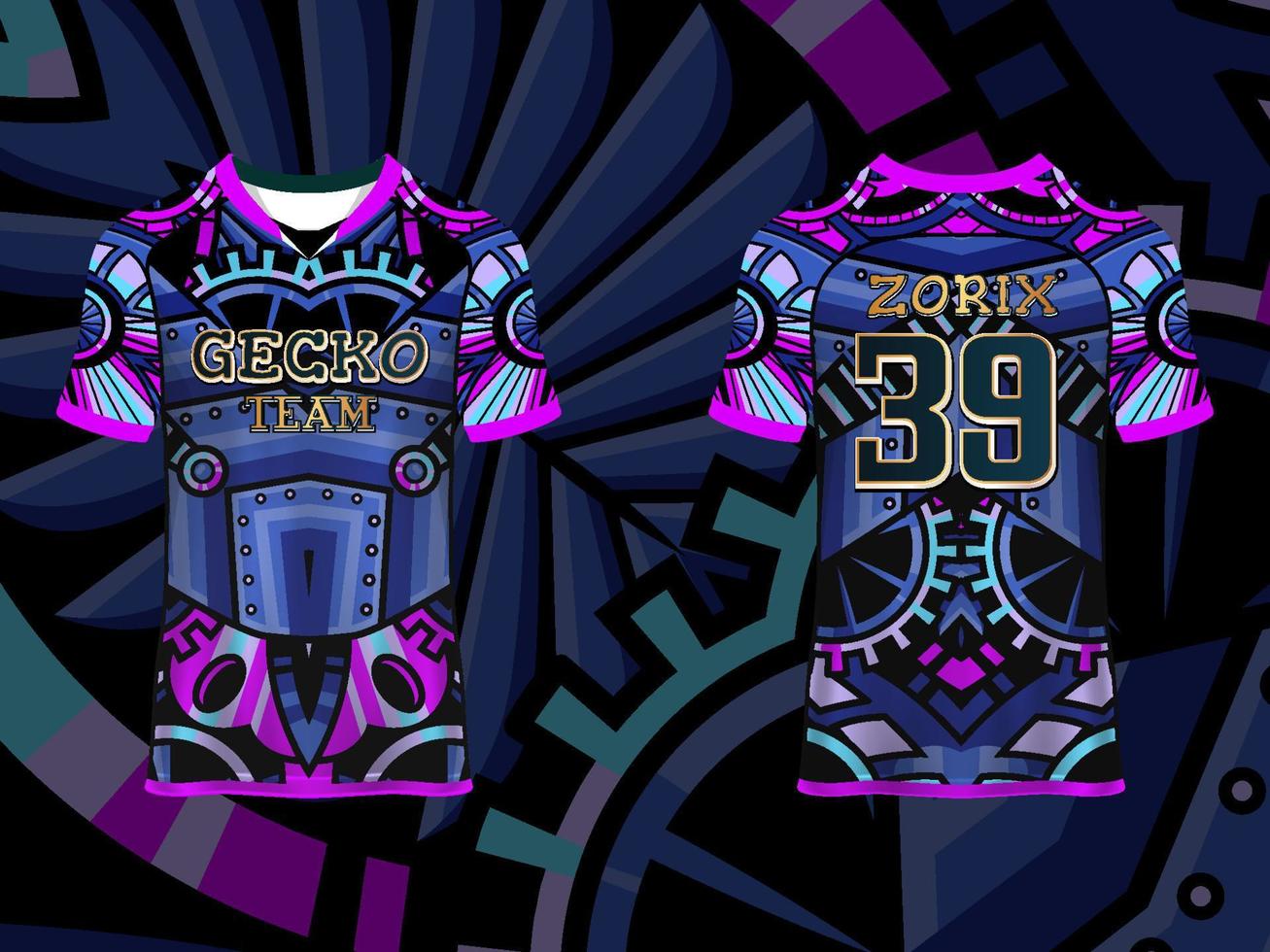 Abstract Raglan sleeve Jersey Design Template for Team Uniforms gamming apparel vector