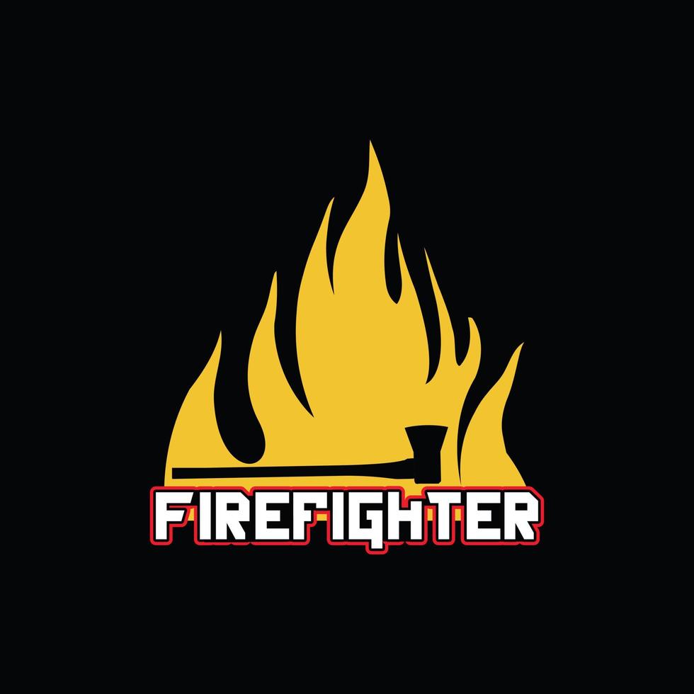 Firefighter vector t-shirt template. Vector graphics, Firefighter typography design. Can be used for Print mugs, sticker designs, greeting cards, posters, bags, and t-shirts.