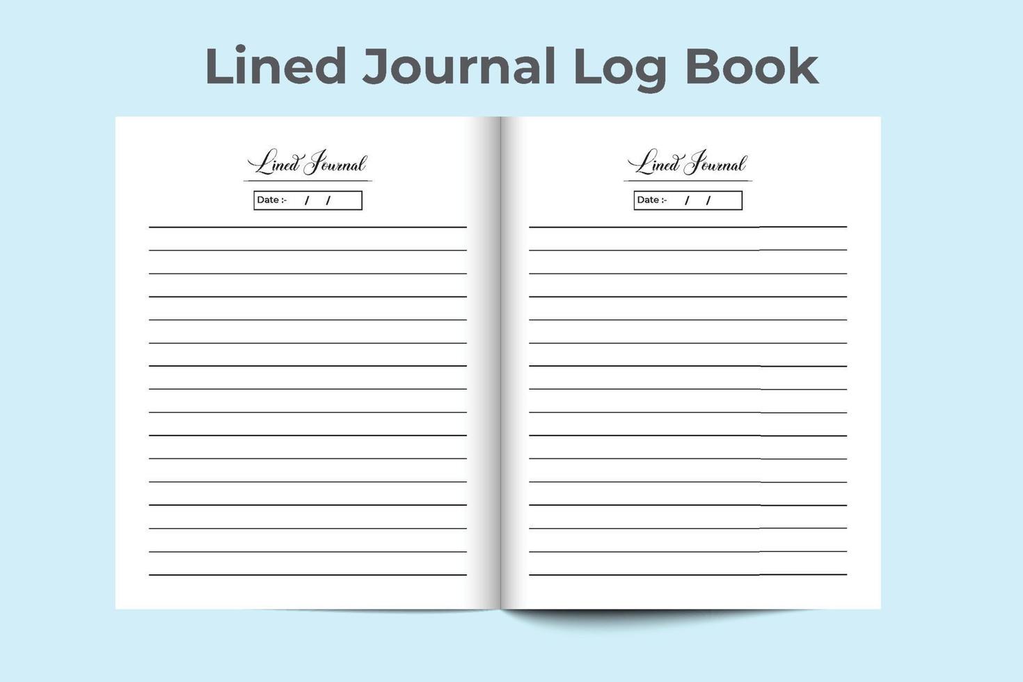 Line journal log book interior. Simple lined journal notebook. Diary interior template. Log book interior. Lined journal interior design. Simple task list diary template. vector