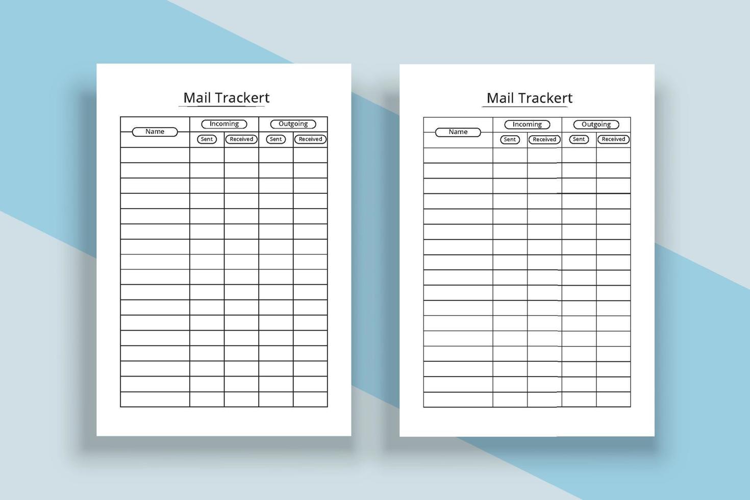 Mail checklist notebook interior Mail checker incoming and outgoing