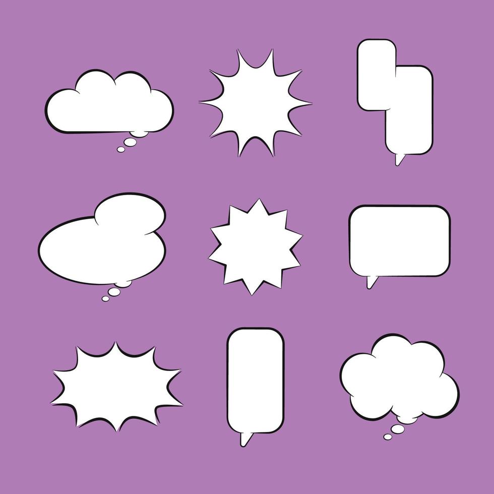 3D speech bubble chat cloud icon collection vector