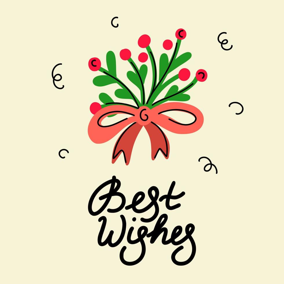 Best wishes greeting card for christmas and birthday vector