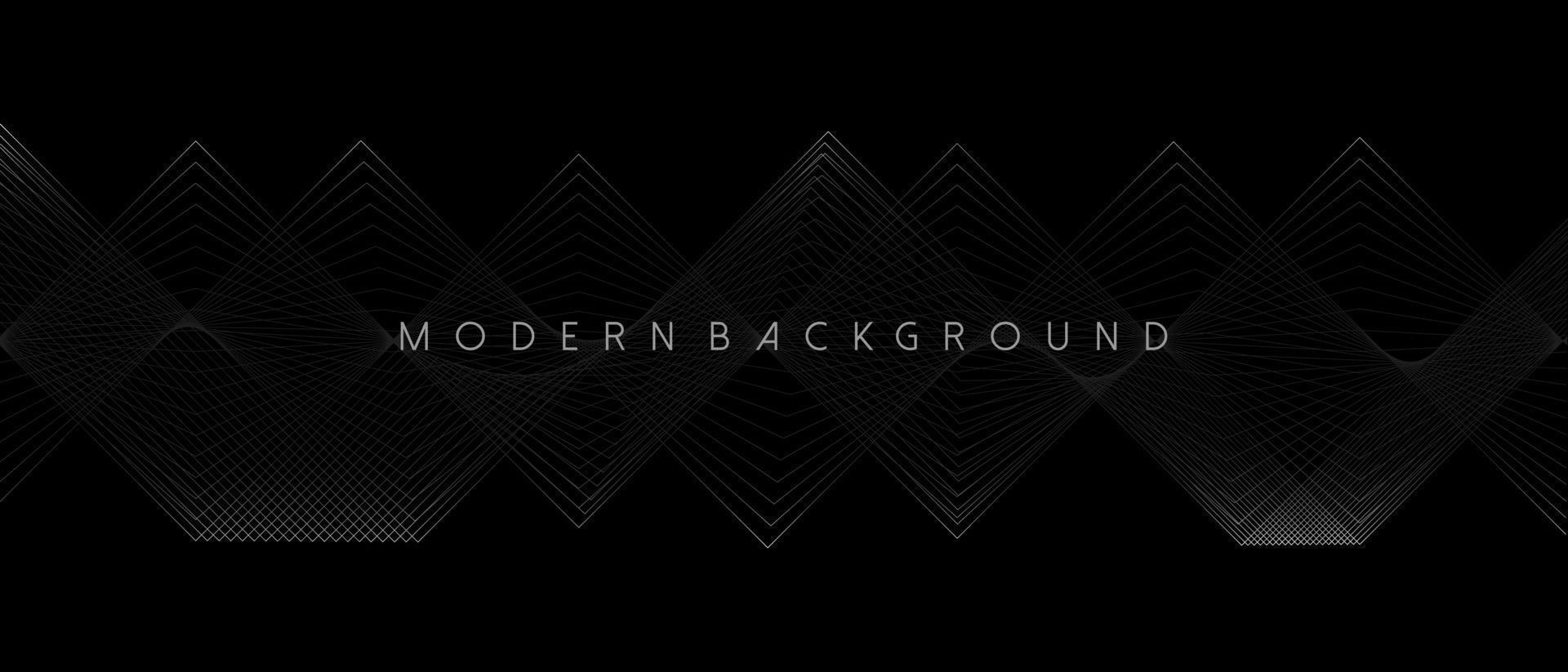 Black background abstract geometric lines design. Vector illustration