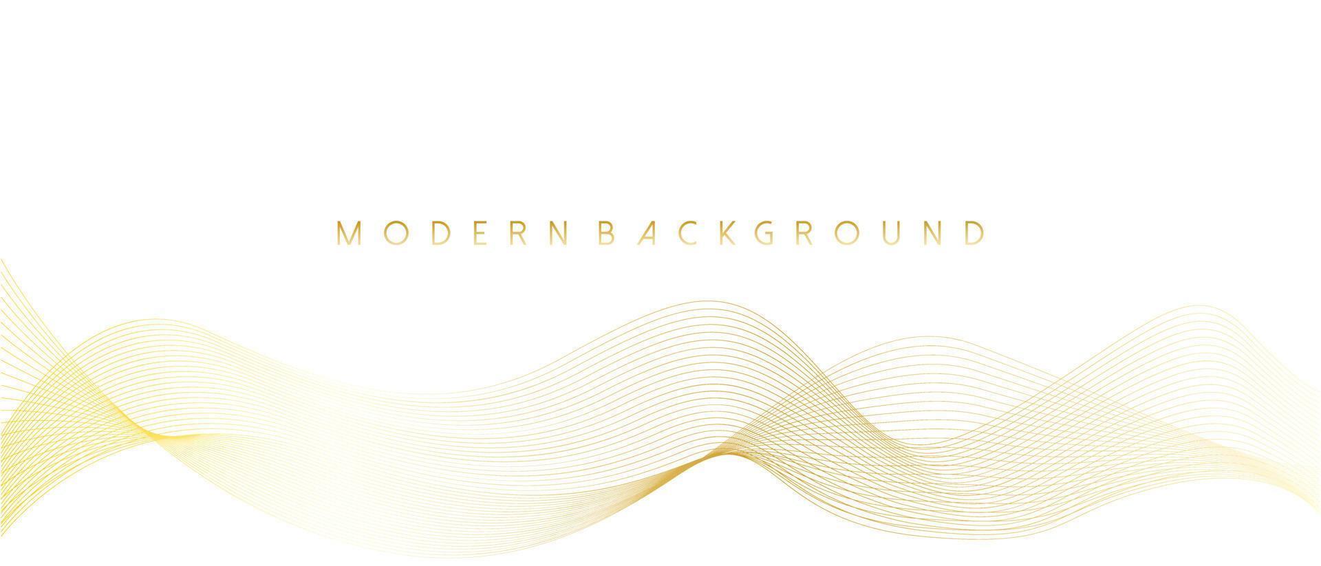 White background with abstract wavy lines golden color design. Vector illustration