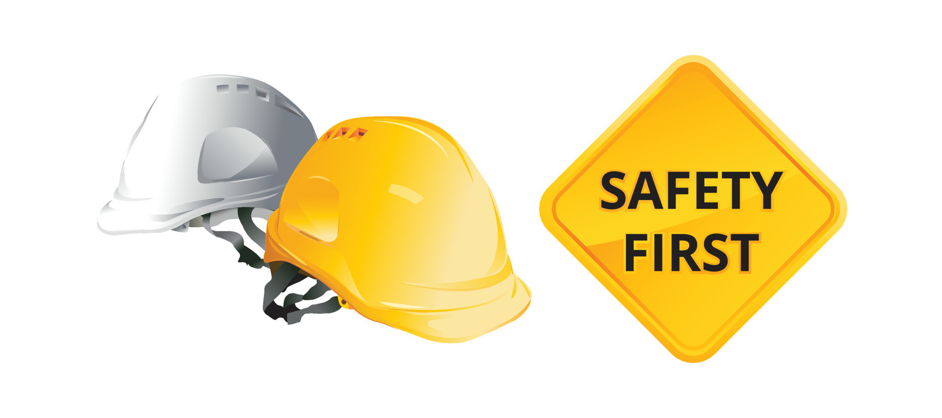 safety first, Engineer helmet on background, safety equipment