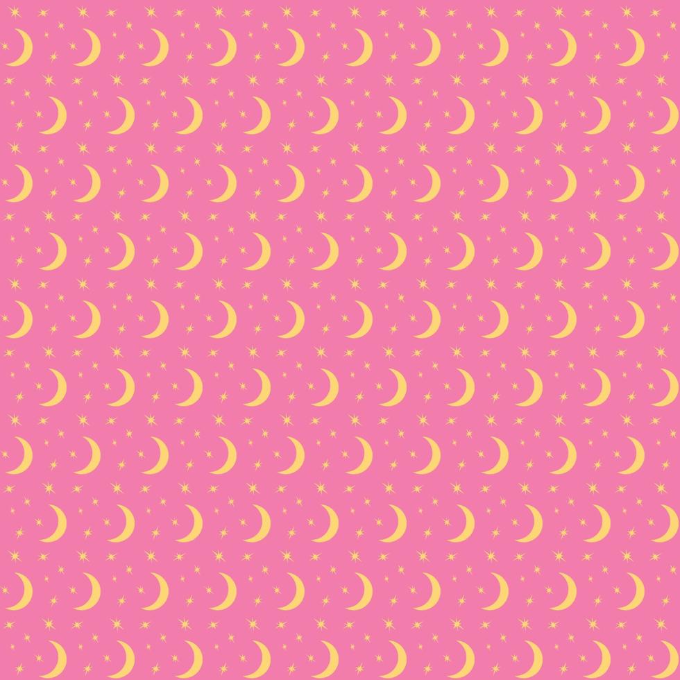 Cute stars and moon seamless pattern vector