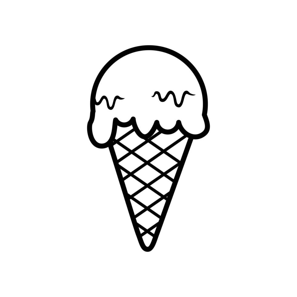 helado. iconos de contorno de helado. señal de helado. línea de icono de helado. ilustración de diseño de vector de helado. vector de icono de helado aislado sobre fondo blanco.