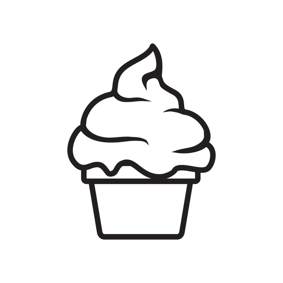 helado. iconos de contorno de helado. señal de helado. línea de icono de helado. ilustración de diseño de vector de helado. vector de icono de helado aislado sobre fondo blanco.