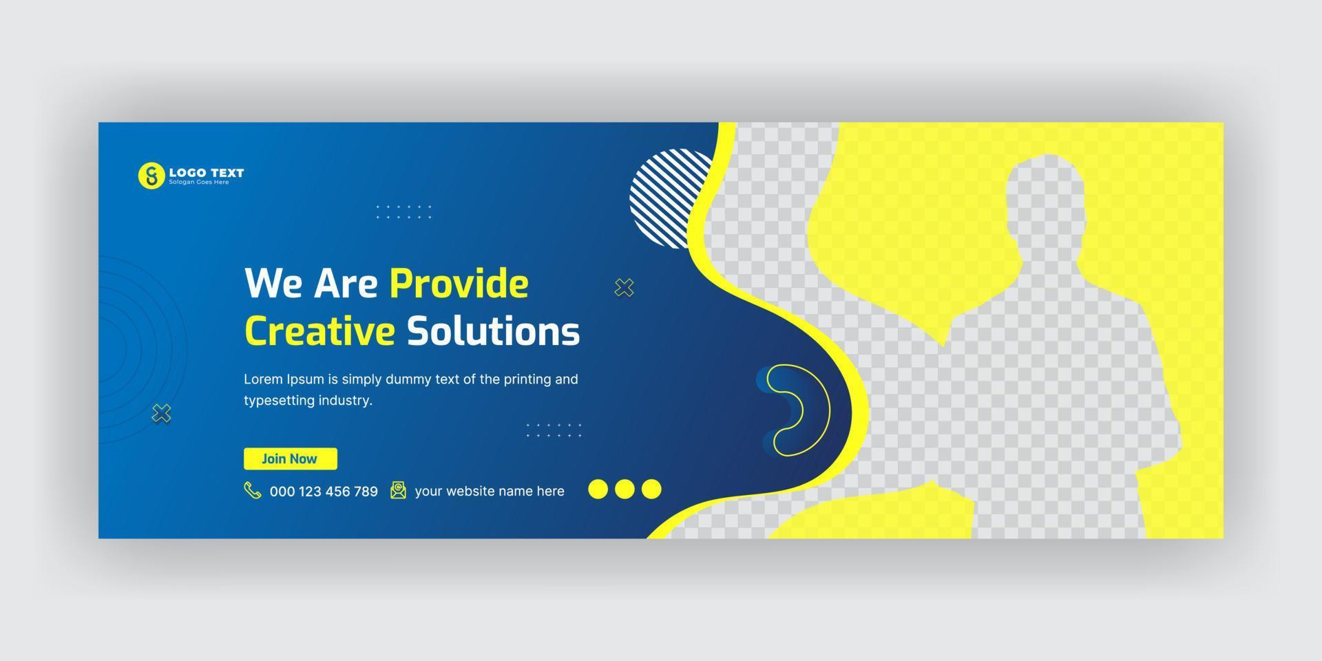 Creative Solution Social Media Facebook Cover Banner Template vector