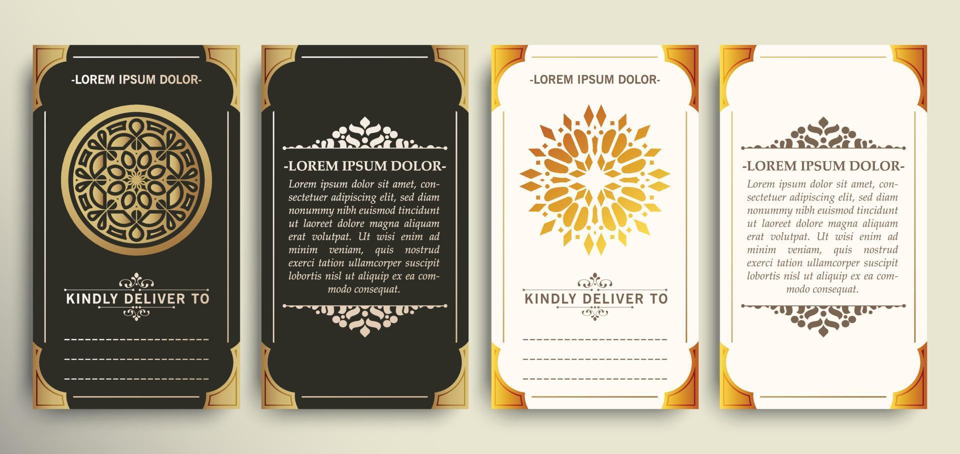 luxury gold emblem invitation card template vector