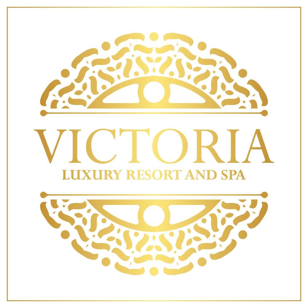 Luxury hotel label template. Trendy vintage royal ornament frames illustration vector
