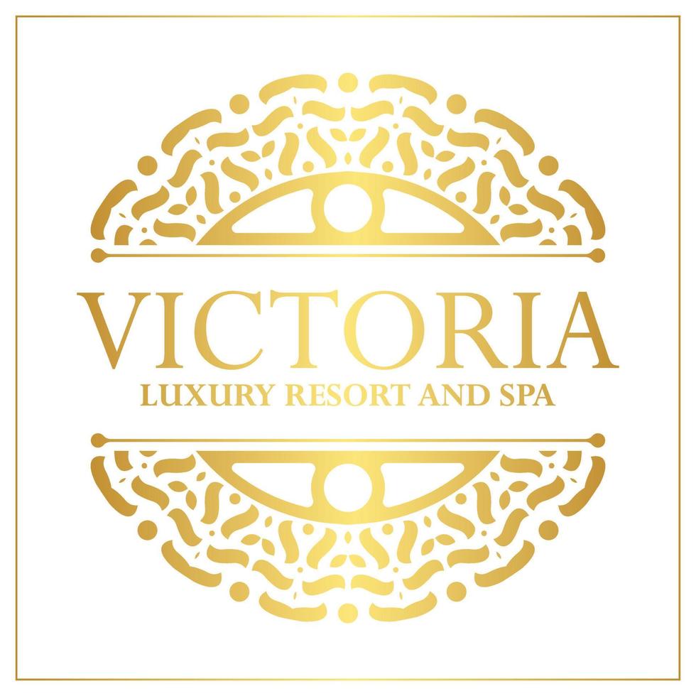 Luxury hotel label template. Trendy vintage royal ornament frames illustration vector