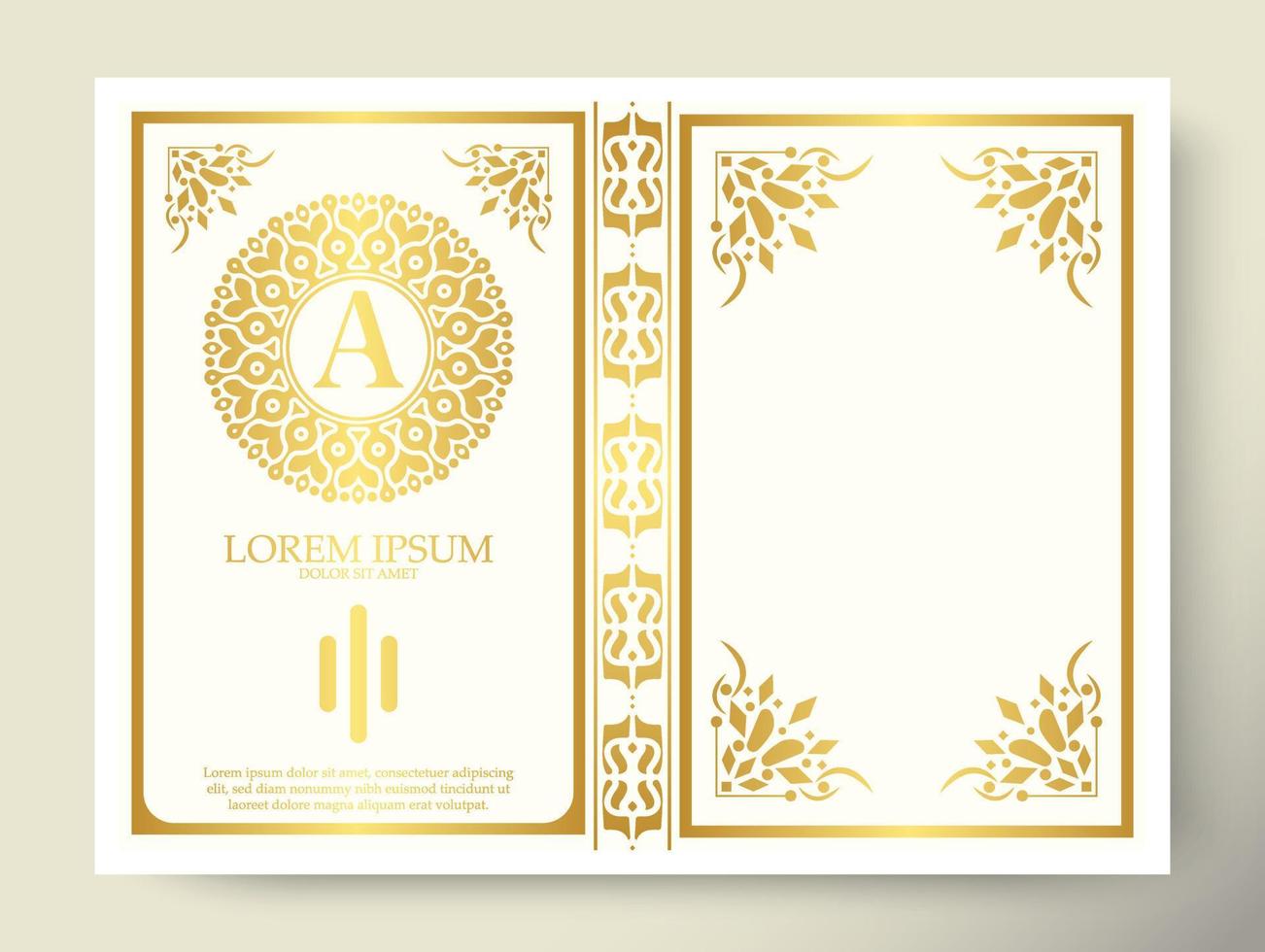 Luxury ornamental book cover design vector