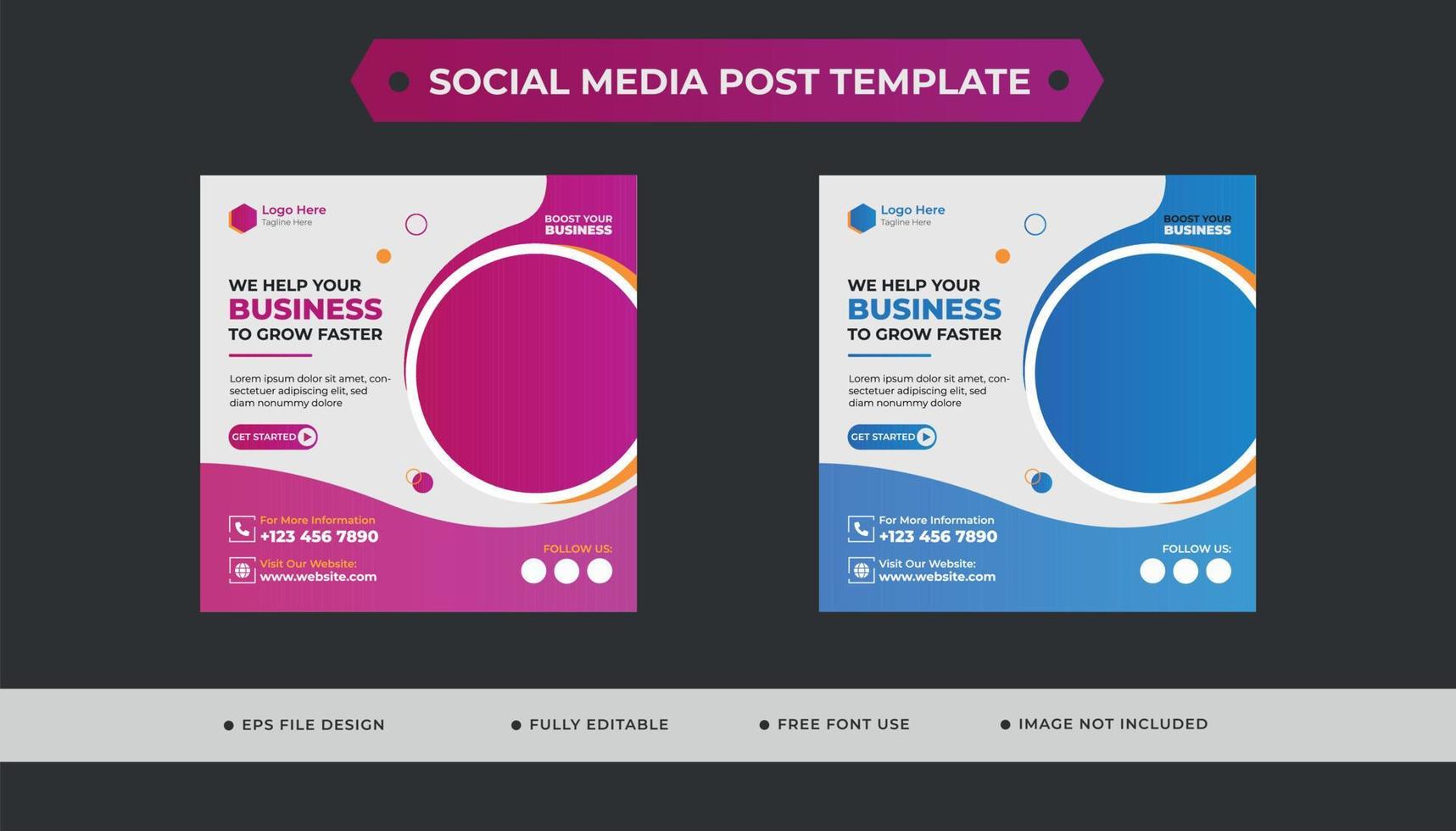 corporate business social media post template vector