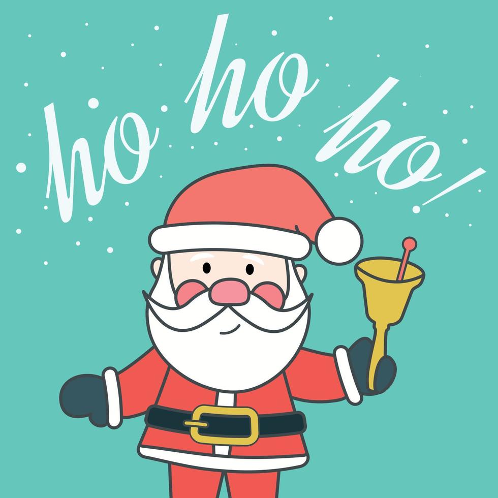 Santa Claus with a bell ho. vector