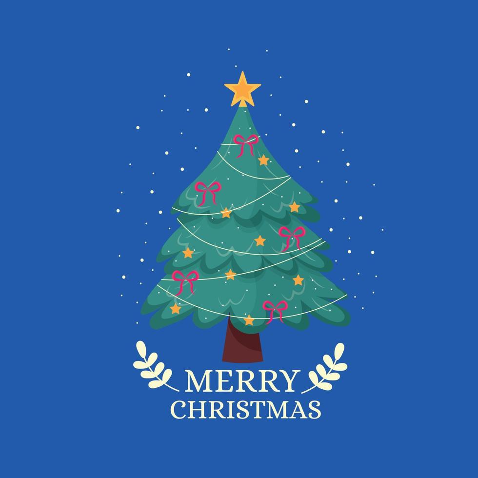Merry Christmas card Christmas tree. Vector illustration