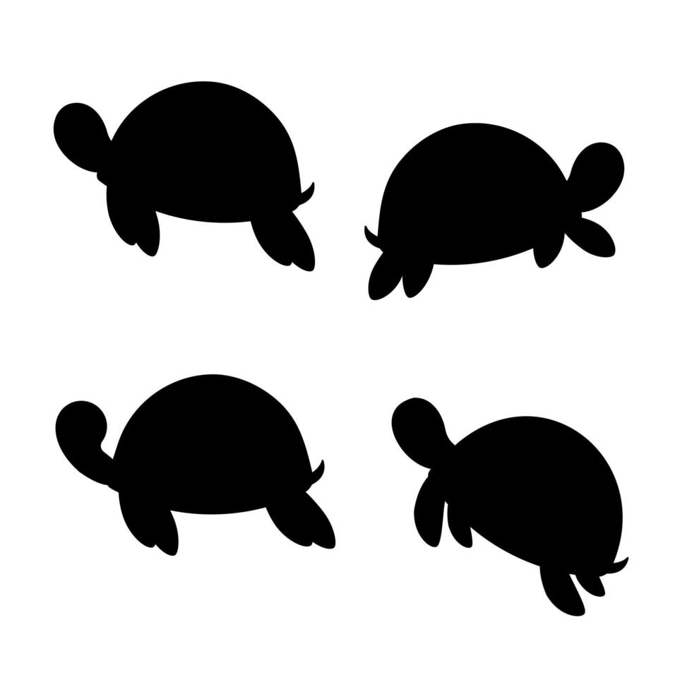 tortuga en estilo silueta. ilustración vectorial vector