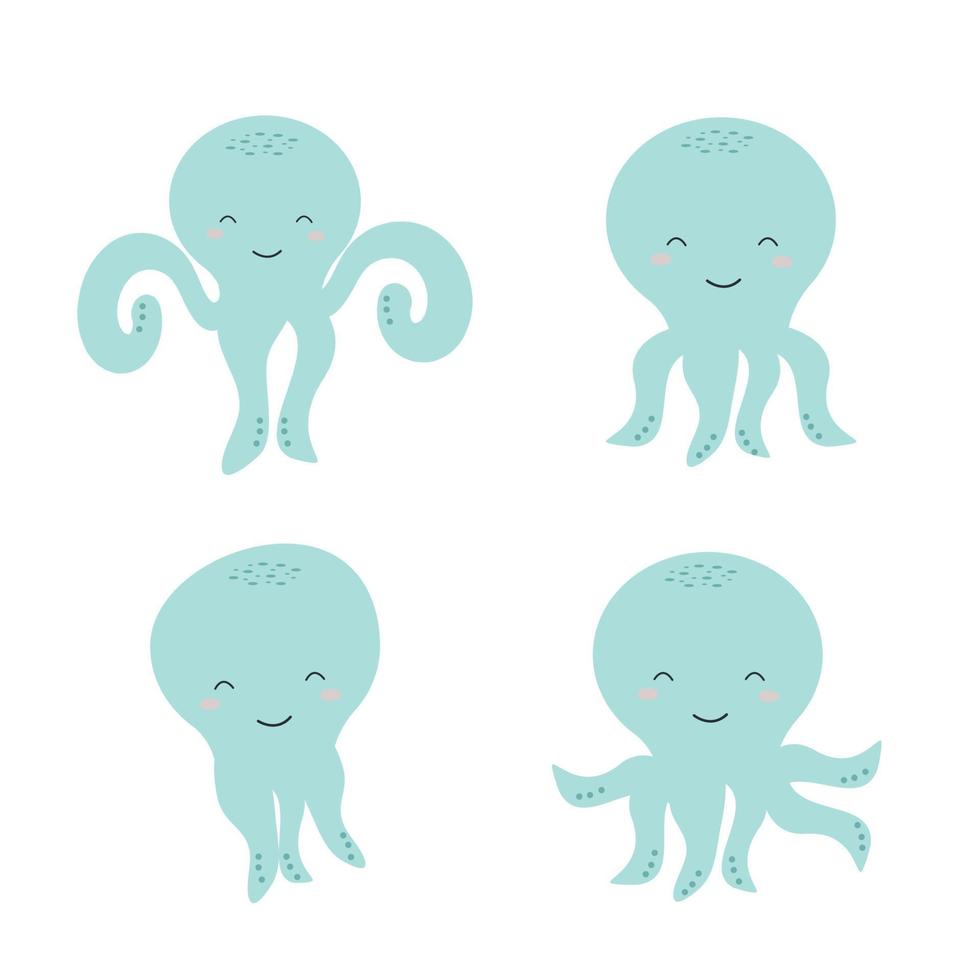 Boho-style octopus. Vector illustration