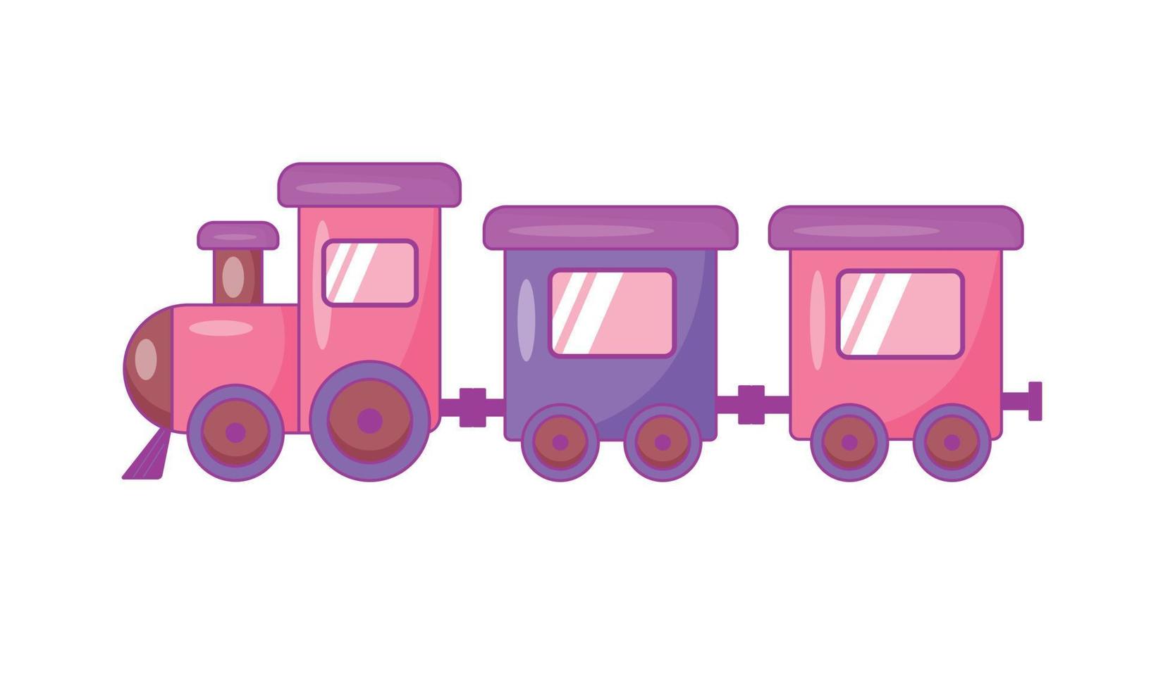 Children's cartoon steam train with trailers vector