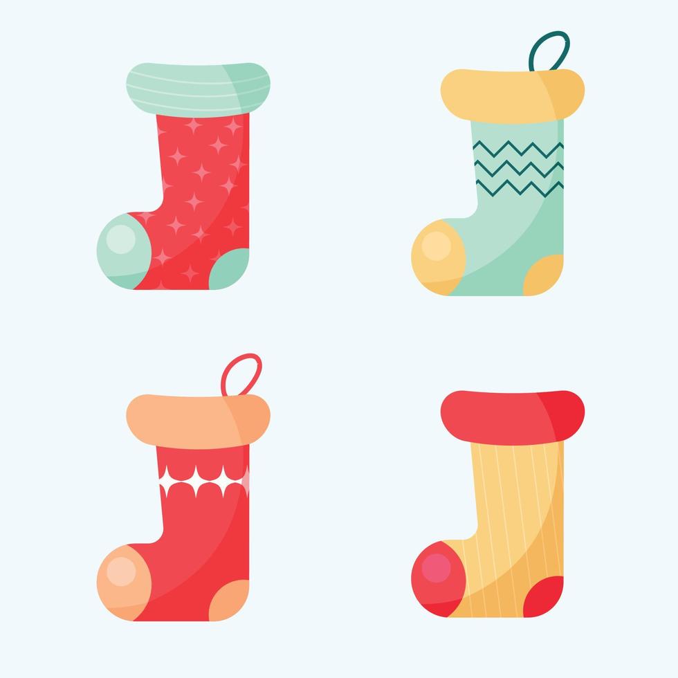 calcetín de regalo de navidad. ilustración vectorial vector