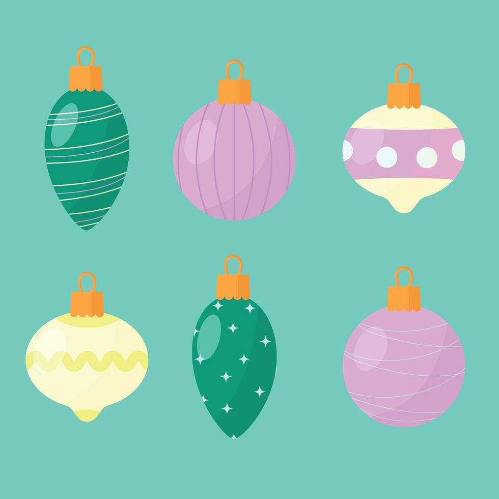 Set of Christmas holiday balls. Vector illustration