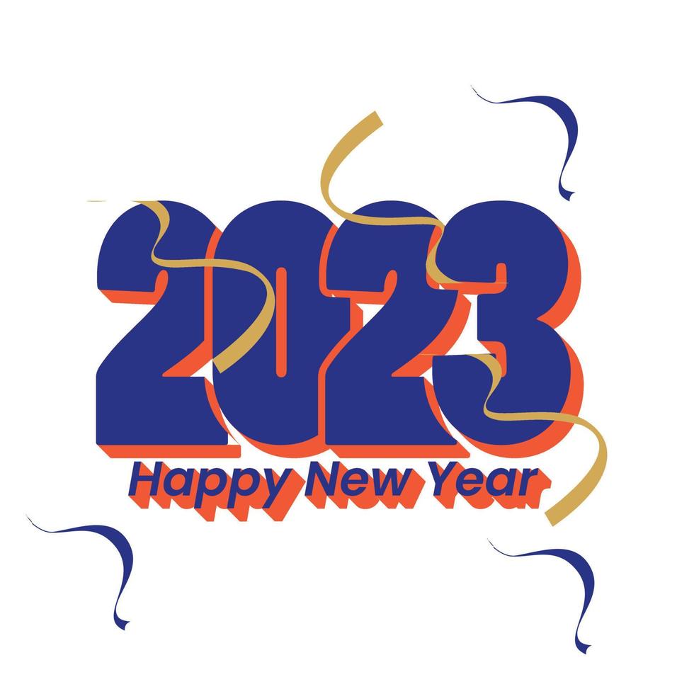 Happy New Year 2023. Number design for greeting cards, make your new year's moment more fun. Happy new year 2023 banner, poster or card template. happy new year vector