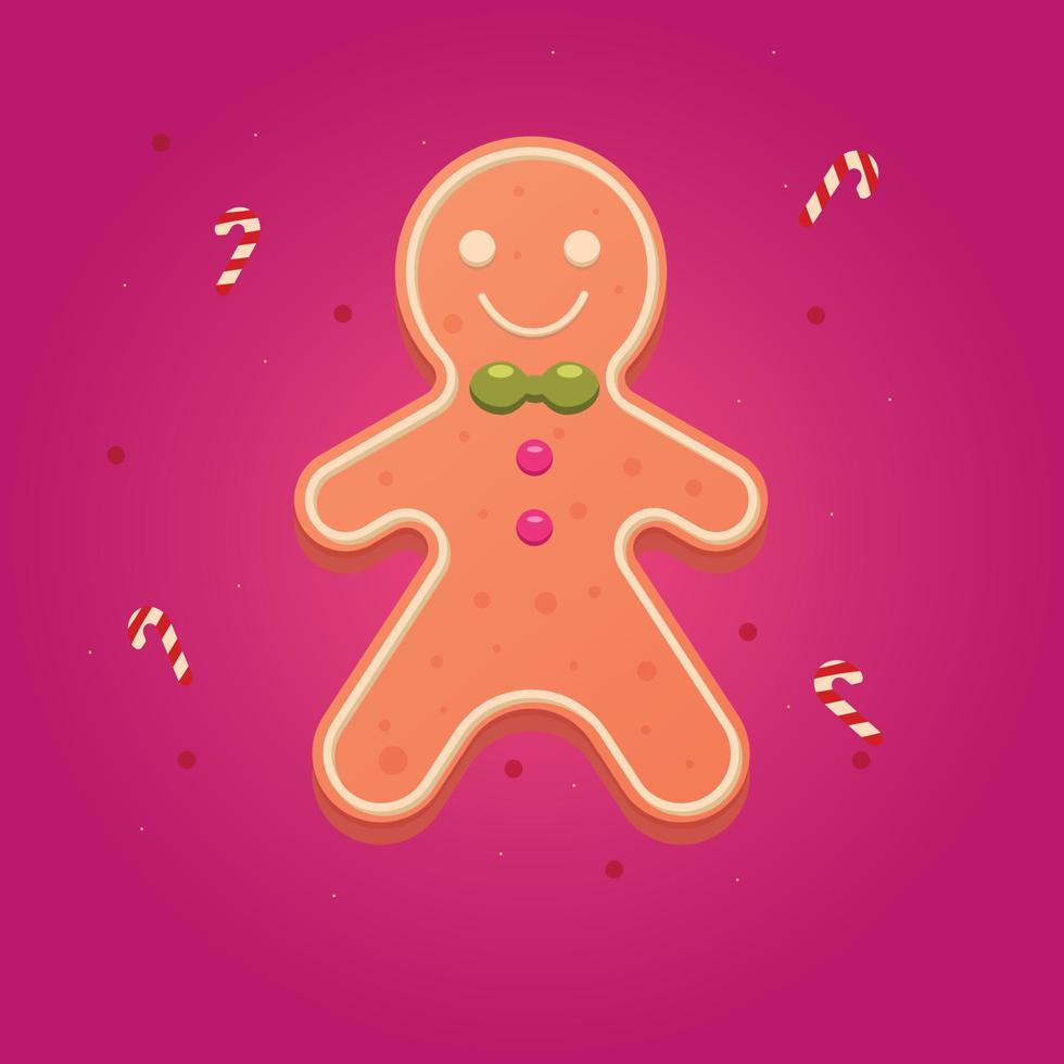 Gingerbread Man. Merry Christmas and Happy New Year. vector
