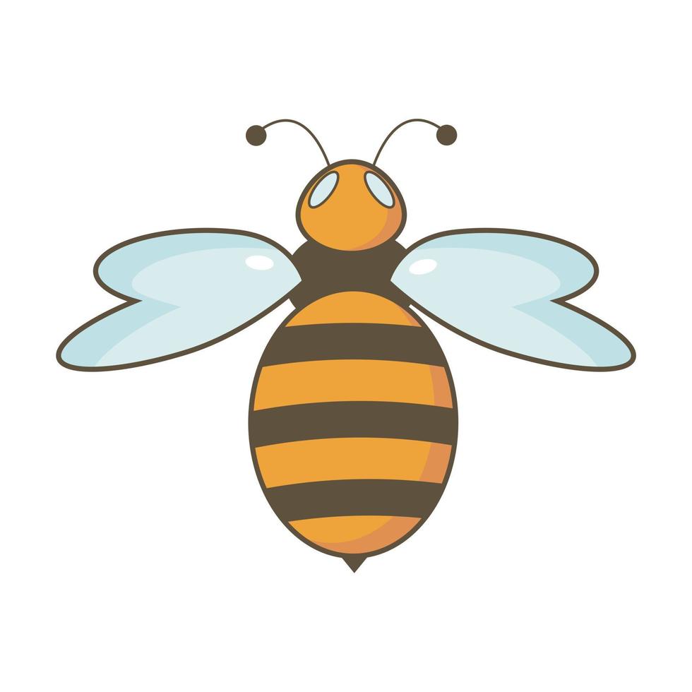 A single orange bee on a white background vector