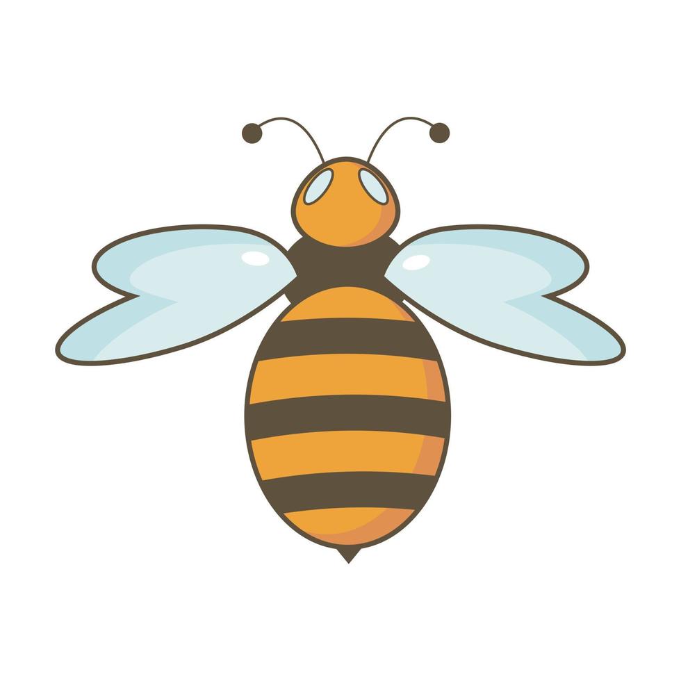 una sola abeja naranja sobre un fondo blanco vector