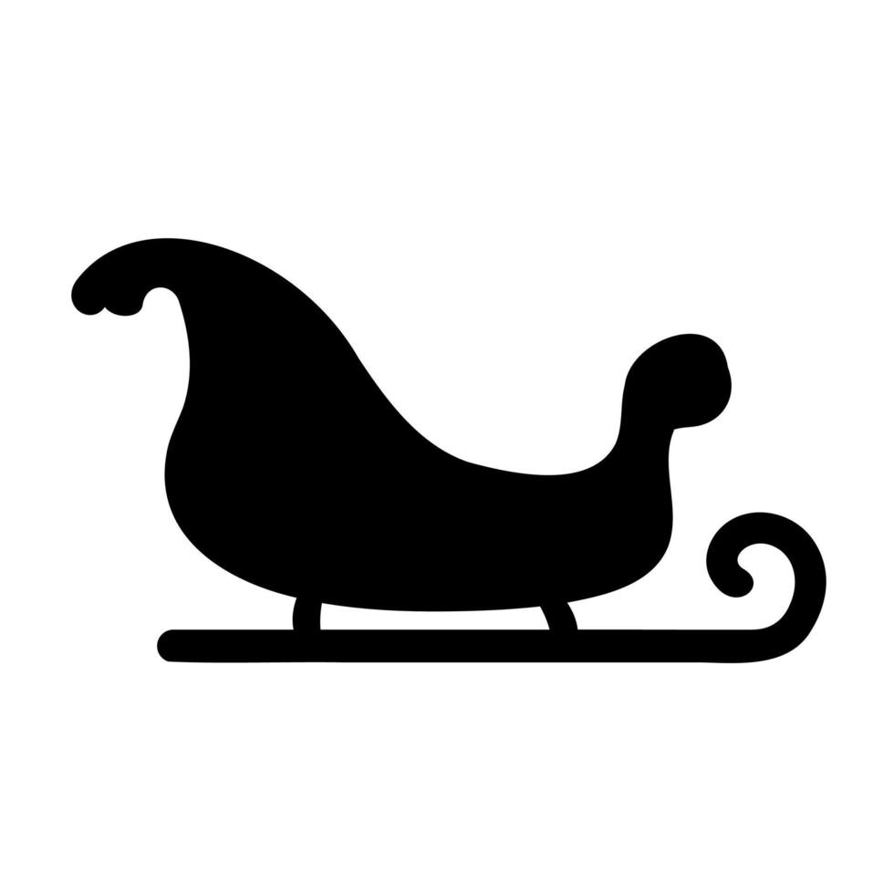 Santa Claus sleigh silhouette. Vector illustration