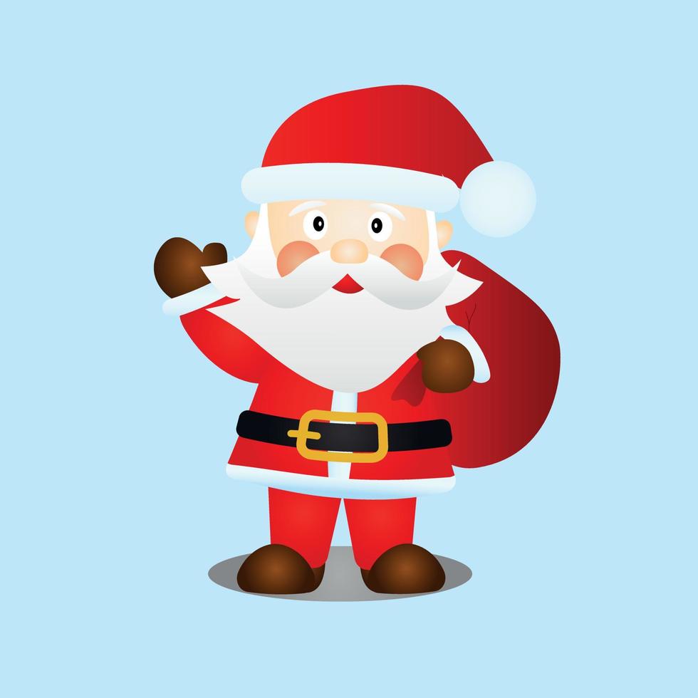 Santa Claus with a bag. vector