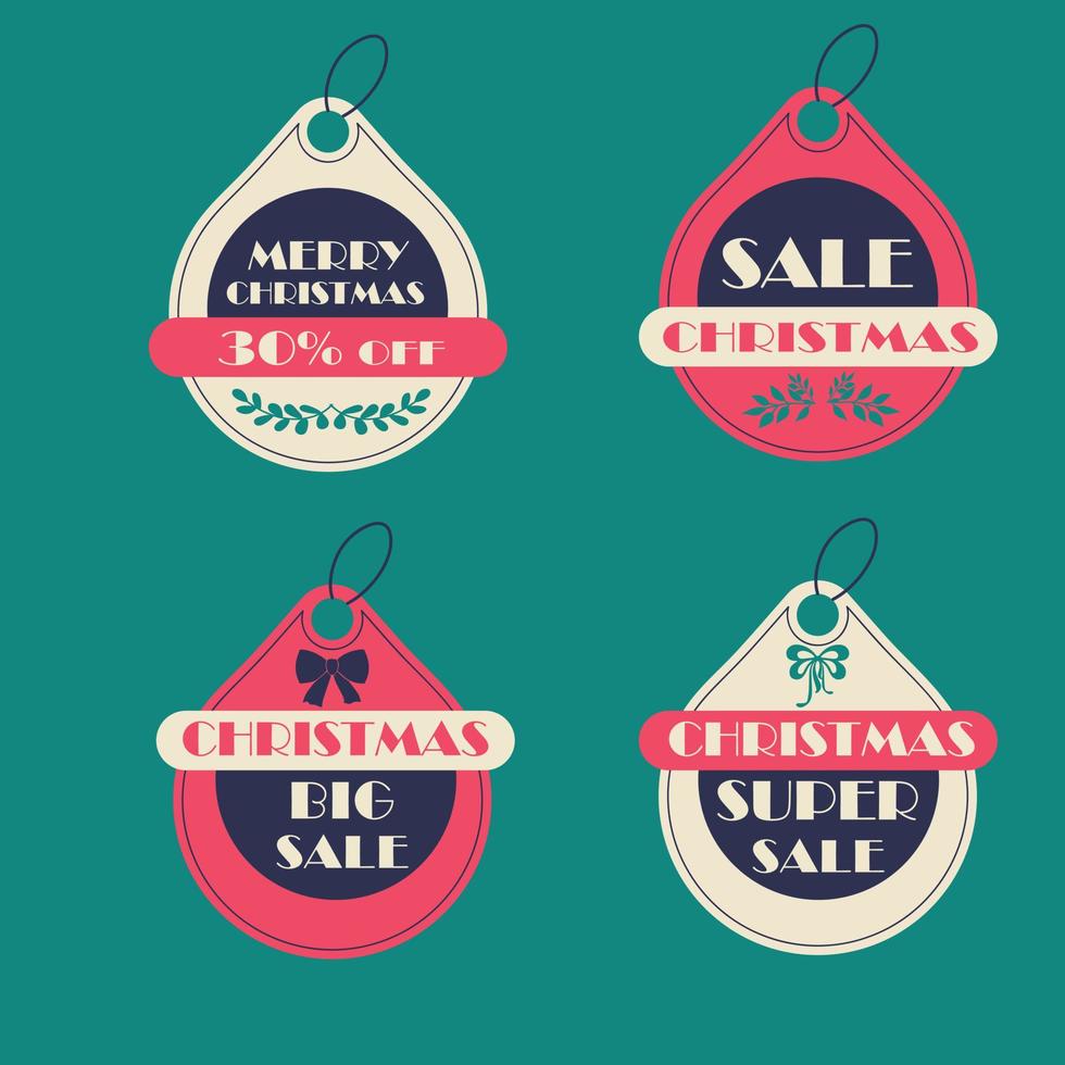 Christmas sale tags in red, blue, green. 13319730 Vector Art at Vecteezy