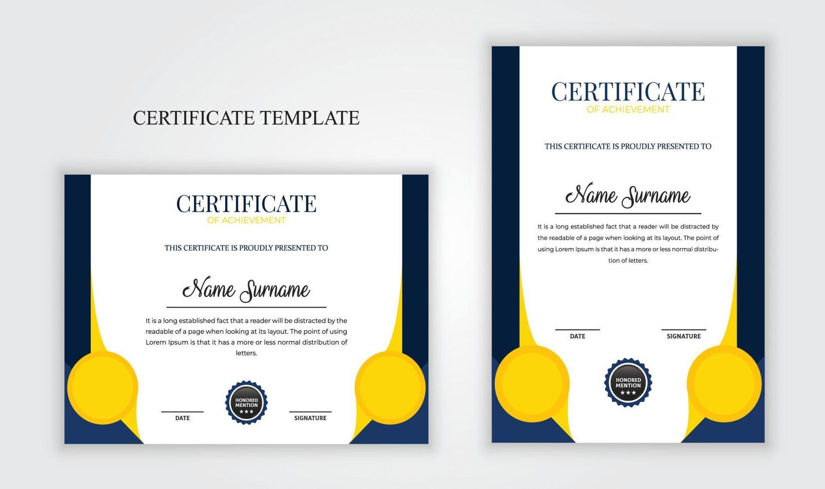 diseño de certificado para diploma, reconocimiento, corporativo, graduación, premio, logro. vector