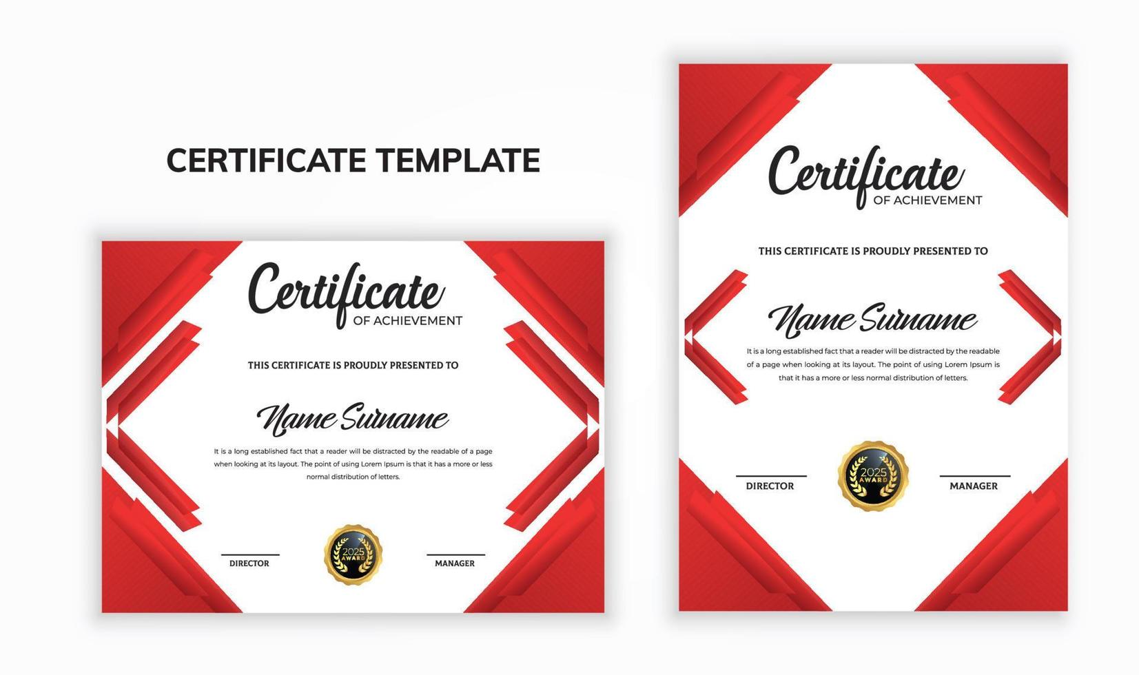 Elegant graduation certificate template. vector