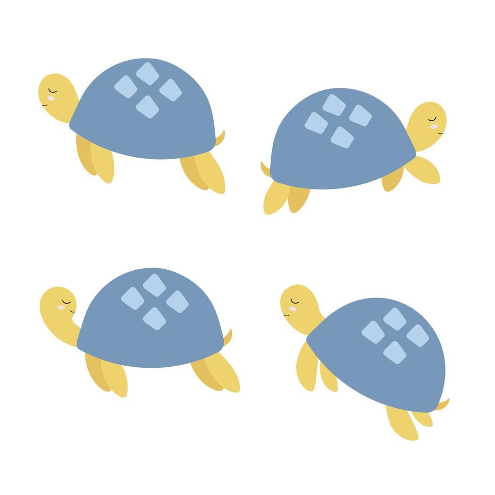 Turtle in boho style. Vector illustration
