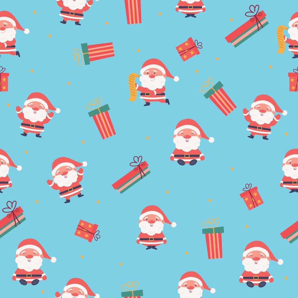 Santa Claus Christmas pattern. Vector