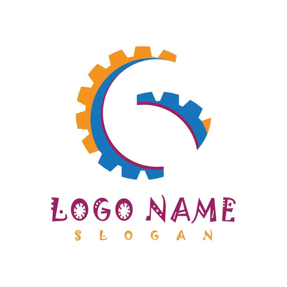 engranaje, logotipo, plantilla, vector, icono, ilustración, diseño vector