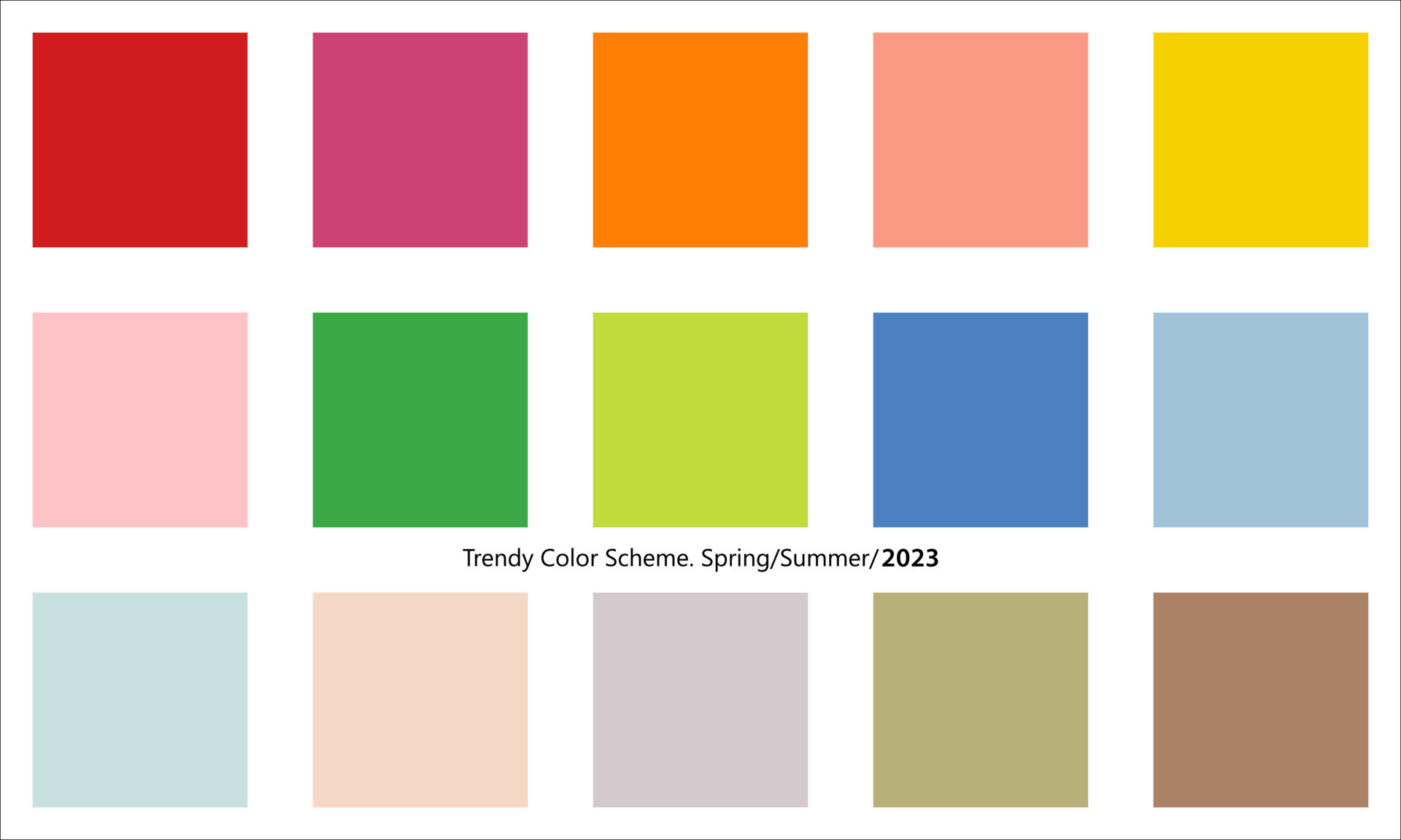 Fashion color scheme for spring and summer season of 2023 13319879 Vector Art at Vecteezy