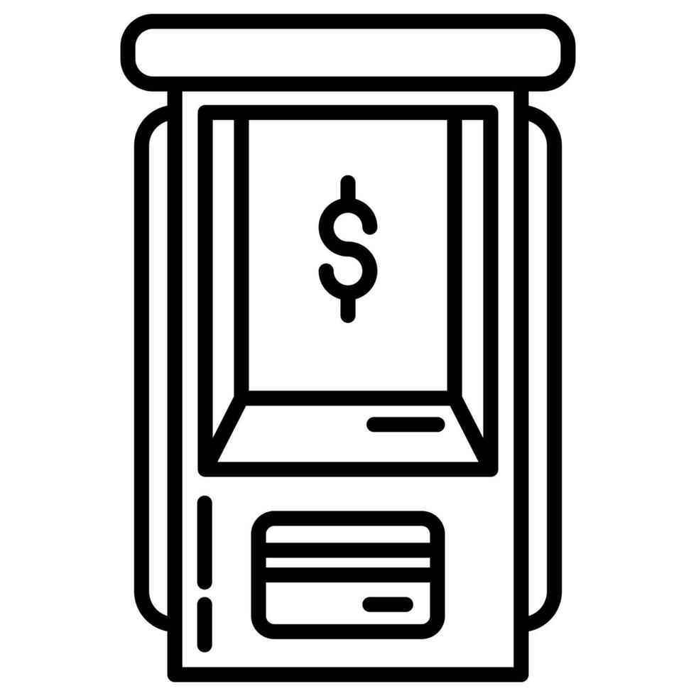 atm machine in the city center with dollar symbol vector