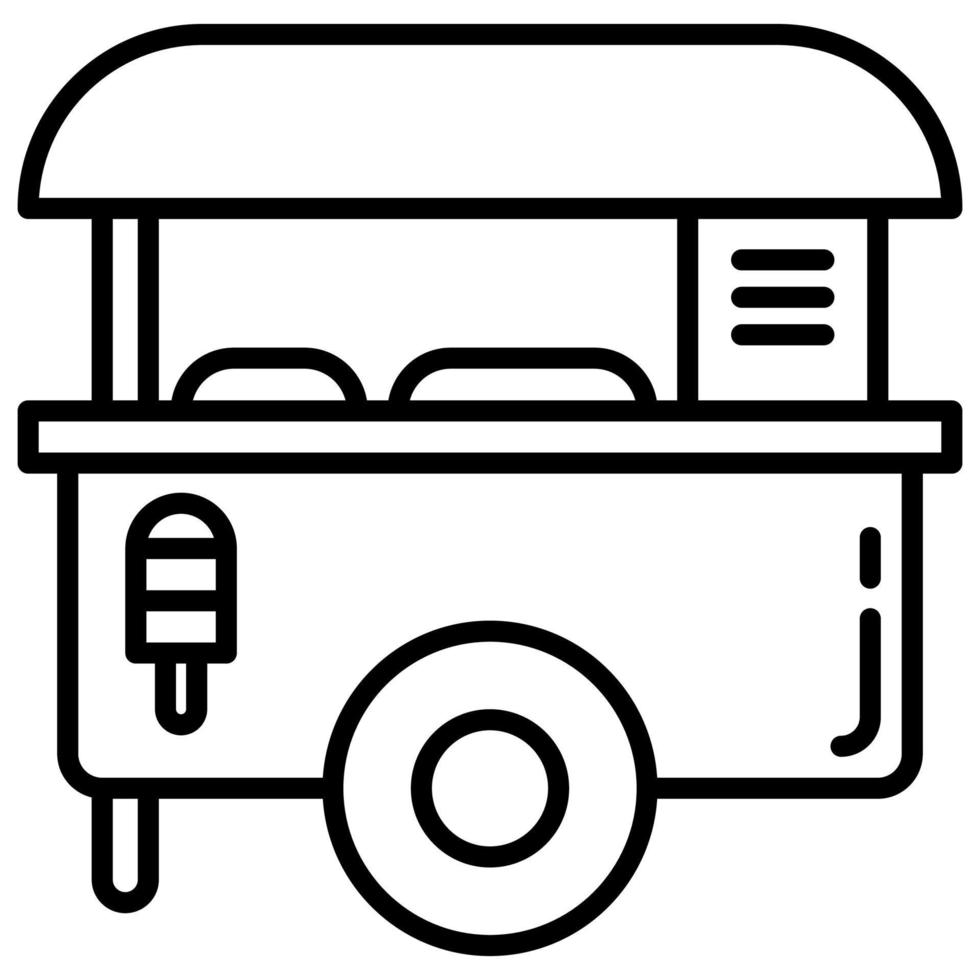 food or beverage trading equipment cart on the side of the road vector