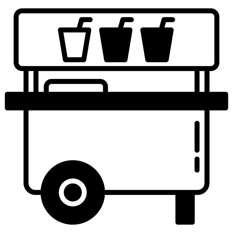 food or beverage trading equipment cart on the side of the road vector