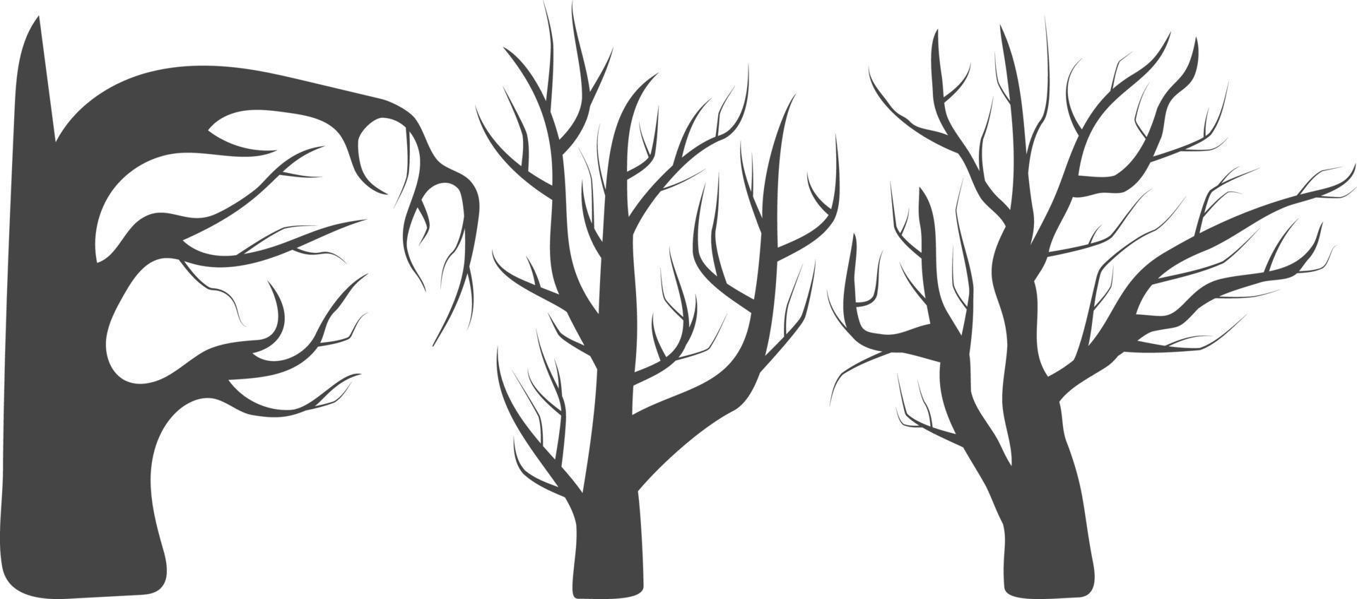 woods black silhouettes vector